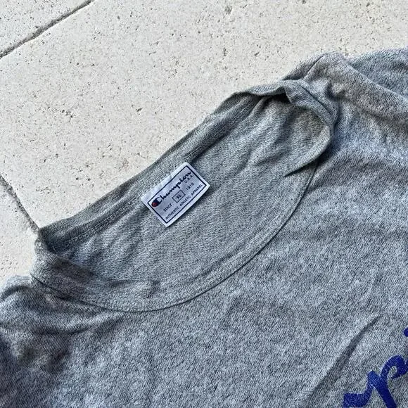 Vintage 1980s Champion Grey Shirt Men's XL Extra Large Europe USA Single Script - Picture 2 of 5
